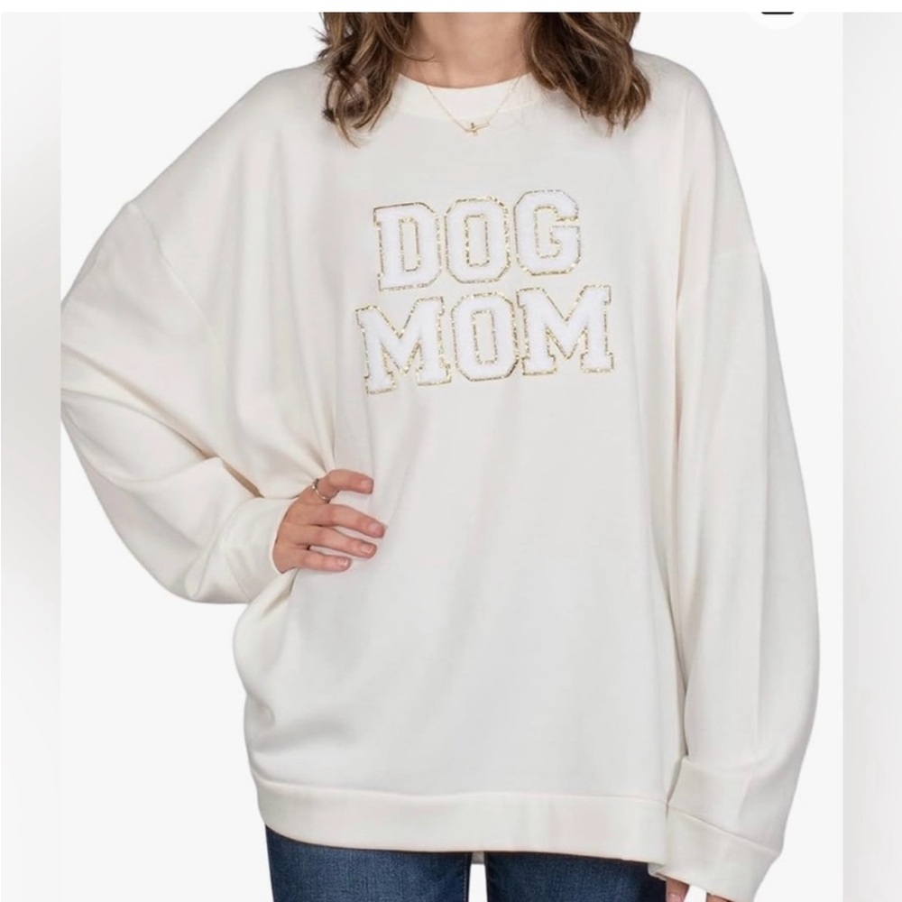 MARY SQUARE Dog Mom Crew Neck Size L